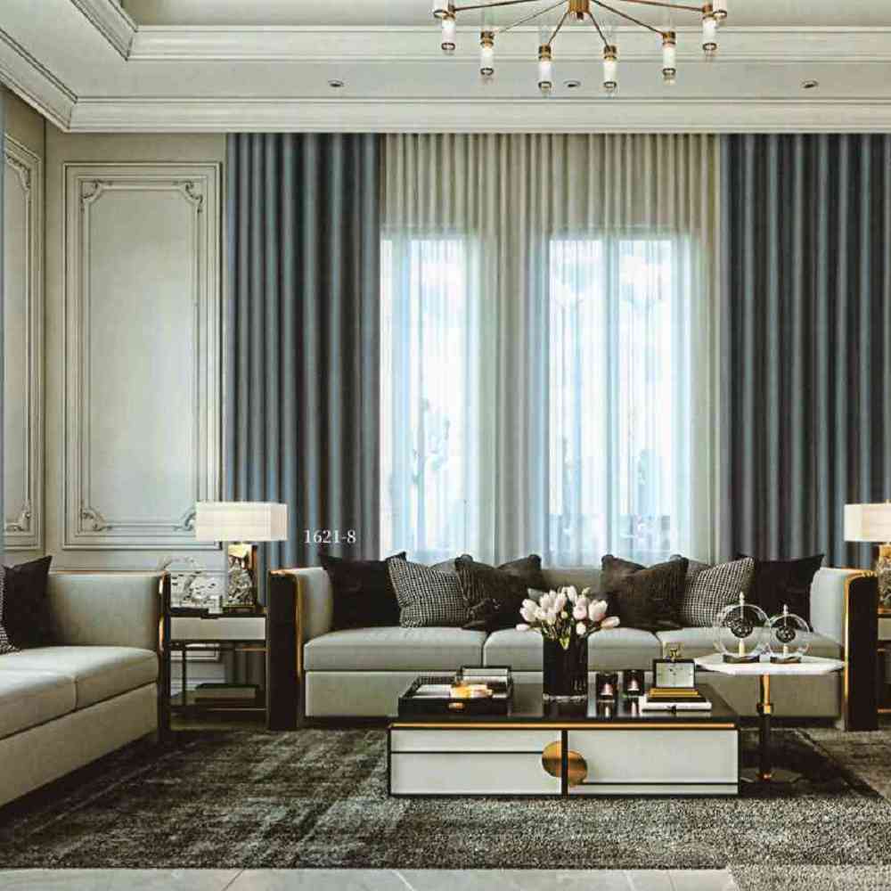 蛇形窗簾北歐風格深灰色搭配